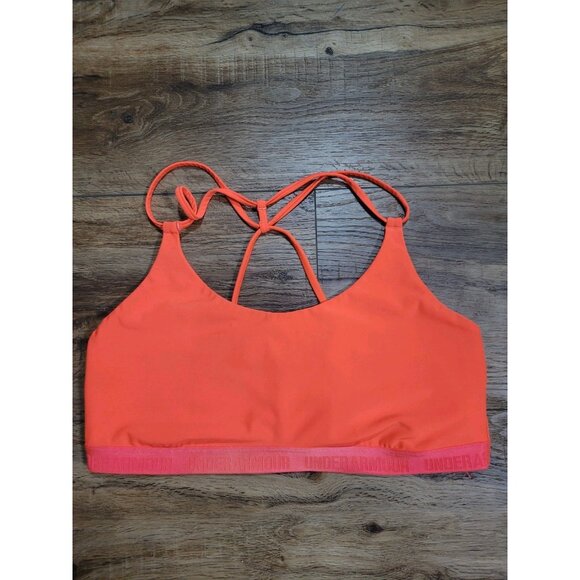 UNDER ARMOUR Sports Bra Hott Pink Size XL Criss Cross Racer Back - Picture 3 of 6